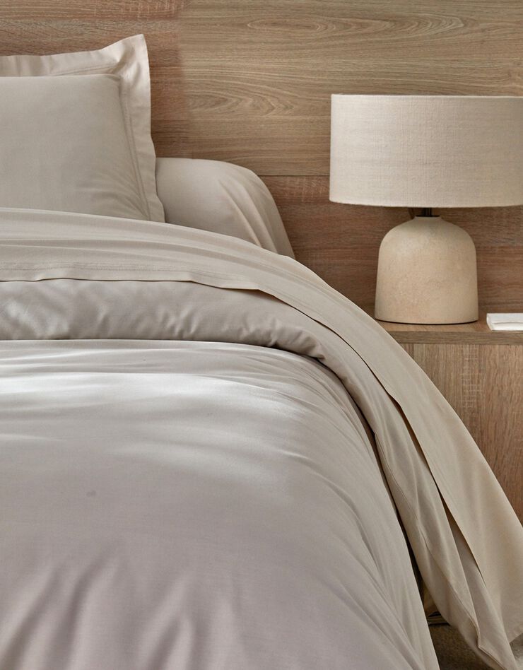 Linge de lit uni percale (sable)