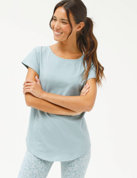 Tee-shirt manches courtes (bleu gris&eacute;)