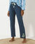 Pantalon de pyjama imprimé placé (bleu foncé)