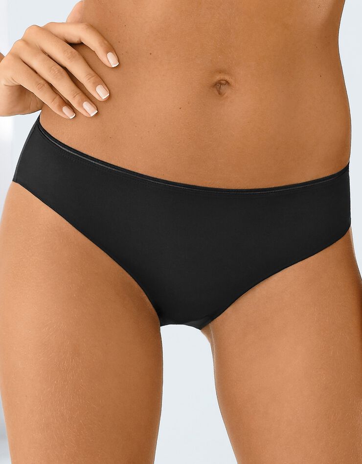 Culotte midi coton coutures plates - lot de 4 (peau / noir) Culotte midi coton coutures plates - lot de 4 (peau / noir)