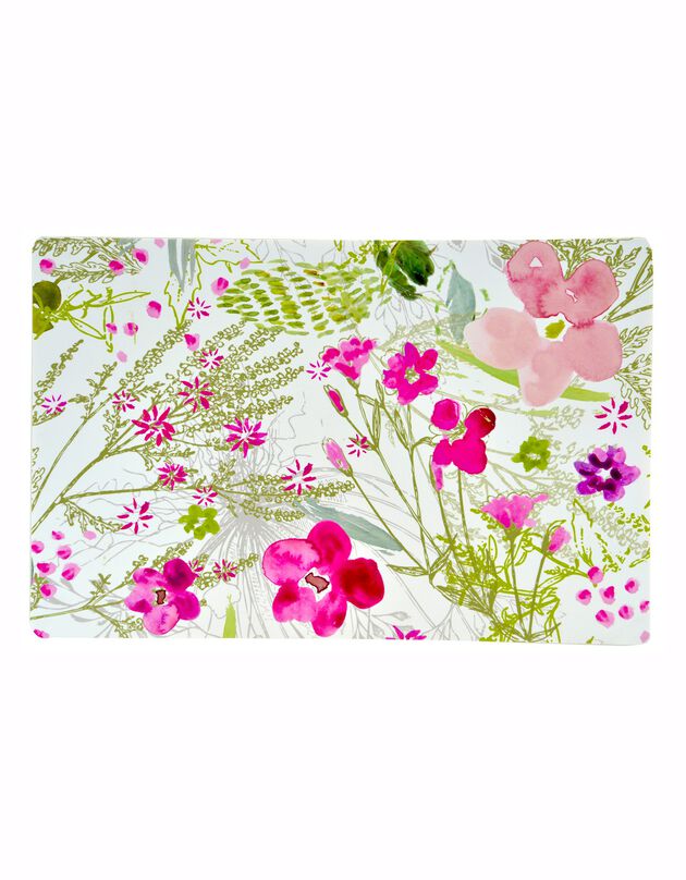 Set de table imprimé végétal - lot de 4 (blanc / vert)