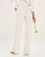 Pantalon large fluide ray&eacute;, viscose-lin (blanc cass&eacute;)