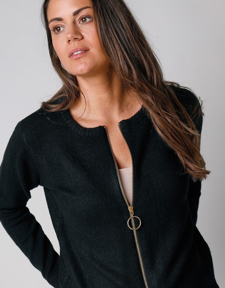Cardigan zippé (noir)