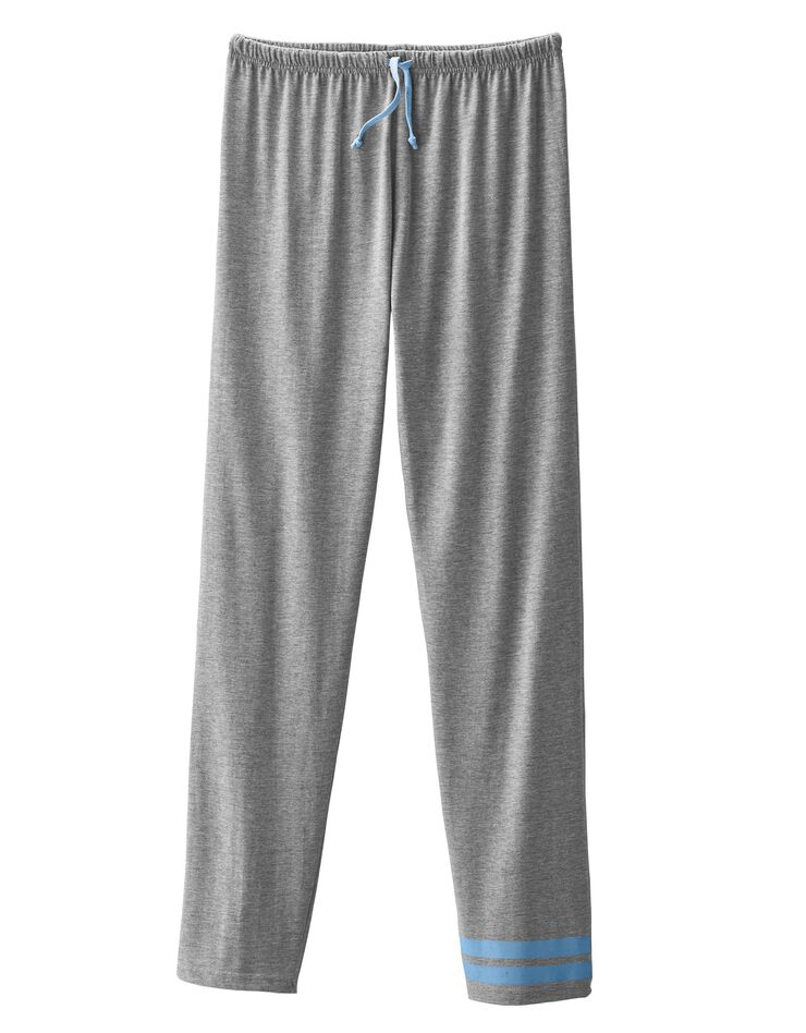 Pantalon pyjama coton mélangé gris chiné (gris chiné) Pantalon pyjama coton mélangé gris chiné (gris chiné)