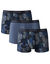 Boxer imprimé feuillage - lot de 3 (bleu + marine)
