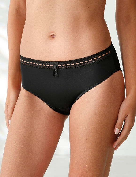 Culotte forme midi taille haute microfibre et ceinture dentelle - lot de 3 (neutre)