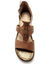 Sandales cuir ajouré pailleté largeur confort - marron (marron)