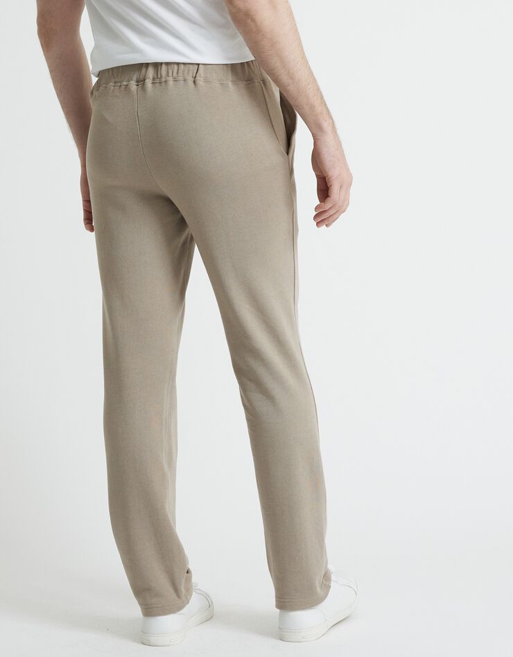 Pantalon jogging molleton bas droits (beige) Pantalon jogging molleton bas droits (beige)
