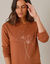 Pyjama legging en molleton, imprimé fleurs (noisette / chocolat)