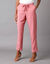 Pantalon 7/8ème fuselé uni, tissu fluide (bois de rose)