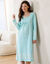 Chemise de nuit imprim&eacute;e fleurie manches longues (aqua)