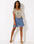 T-shirt col rond imprimé tropical (kaki / rose)