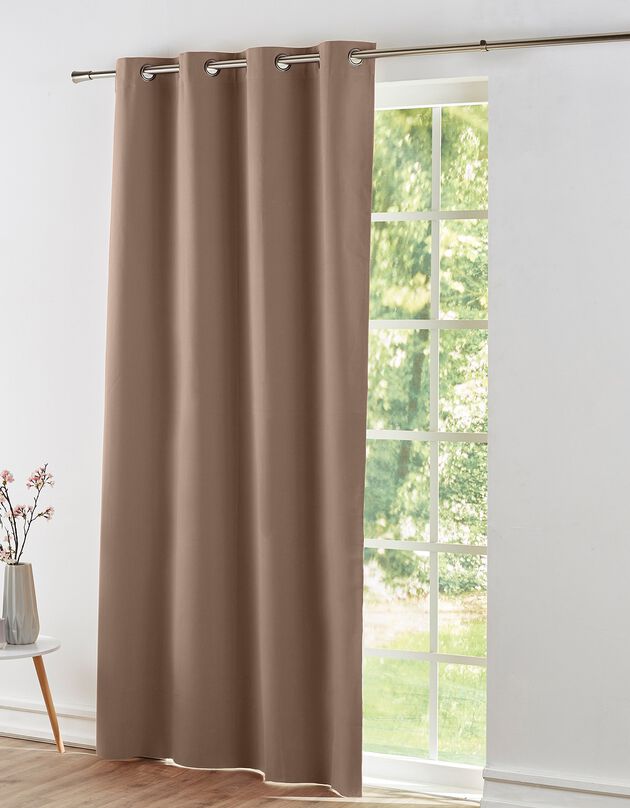 Rideau occultant bachette uni (taupe)