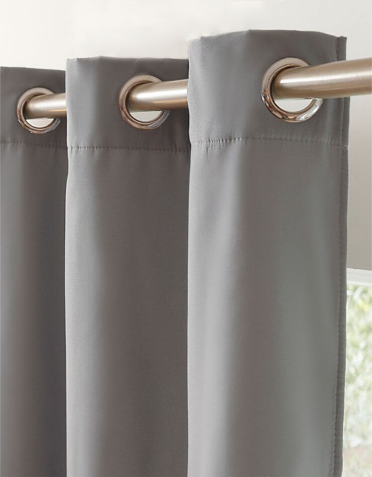 Rideau isolant uni envers polaire finition oeillets (gris perle) Rideau isolant uni envers polaire finition oeillets (gris perle)
