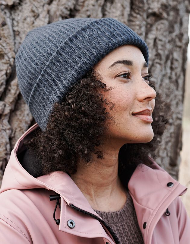 Bonnet mixte en polyester recyclé(**) (bleu marine)