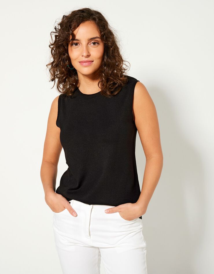 Pull sans manches toucher cachemire (noir) Pull sans manches toucher cachemire (noir)
