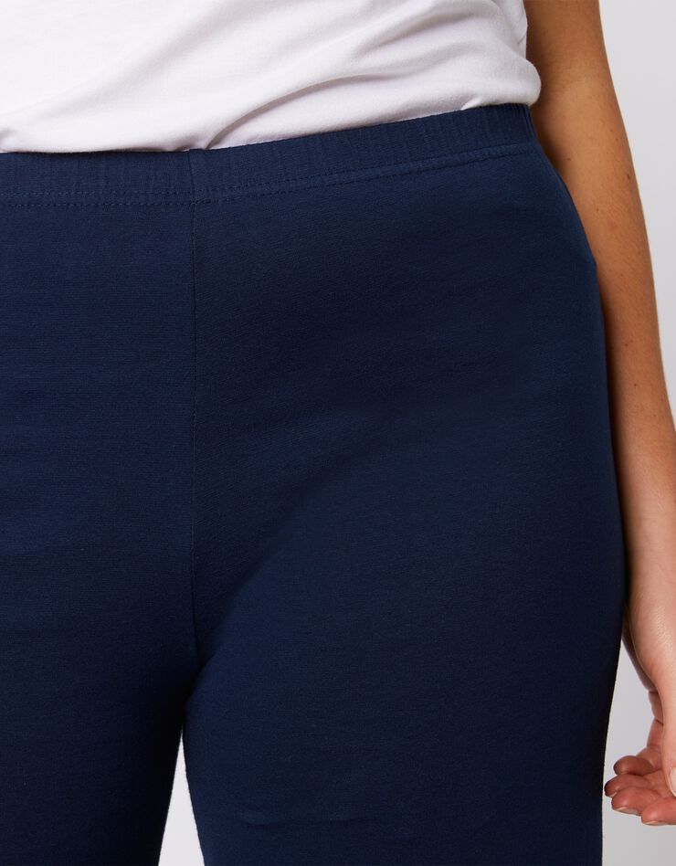 Pantalon large maille stretch (marine)