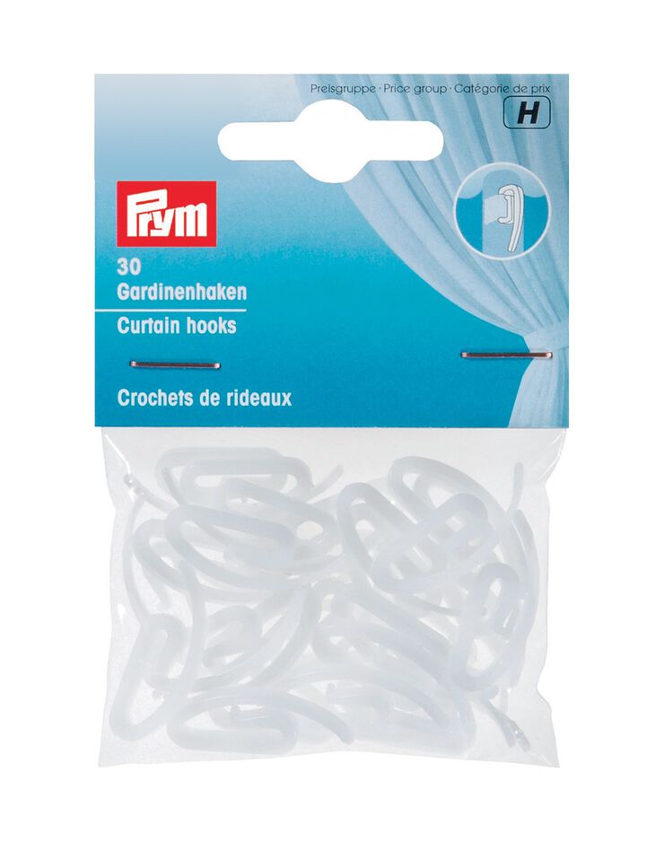 Crochets rideaux - lot de 30 (blanc)
