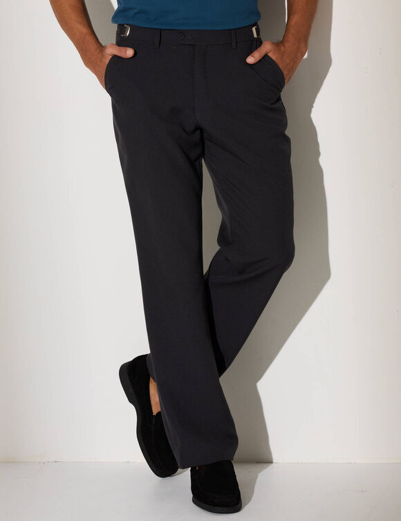 Pantalon taille r&eacute;glable sans pince - polyester  (gris anthracite)