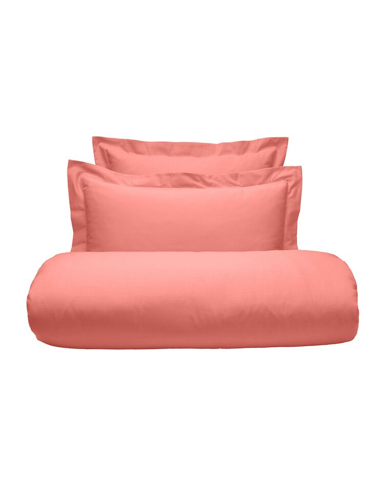 Linge de lit uni coton (corail)