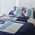 Linge de lit Marceau imprim&eacute; - coton 52 fils/cm&sup2; (bleu encre)