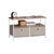 Etagère basse métal et tissu - 2 tiroirs, 1 tablette (beige)