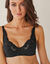 Soutien-gorge forme croisée uni brodé Olbia - sans armatures (noir)