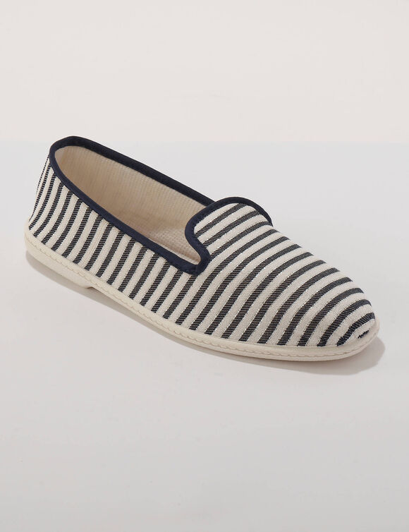 Chaussons ray&eacute;s (bleu)