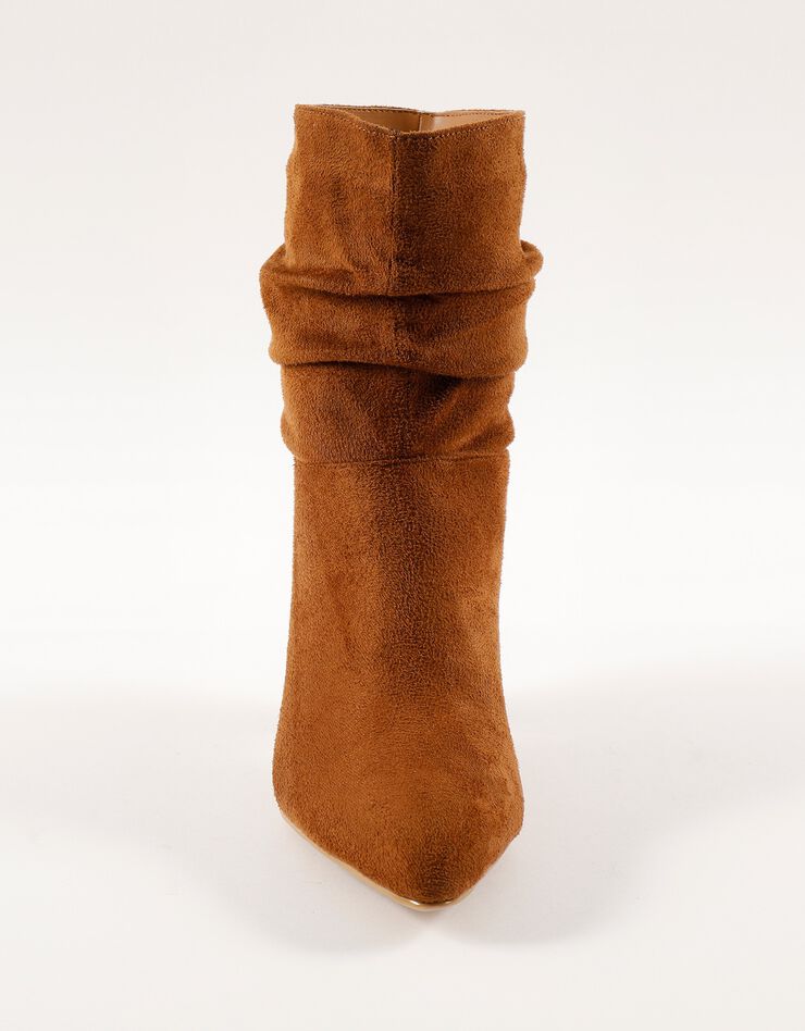 Bottes plissées mi-hautes (beige foncé) Bottes plissées mi-hautes (beige foncé)
