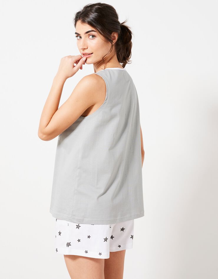 Pyjama short fantaisie ville étoilée (gris) Pyjama short fantaisie ville étoilée (gris)