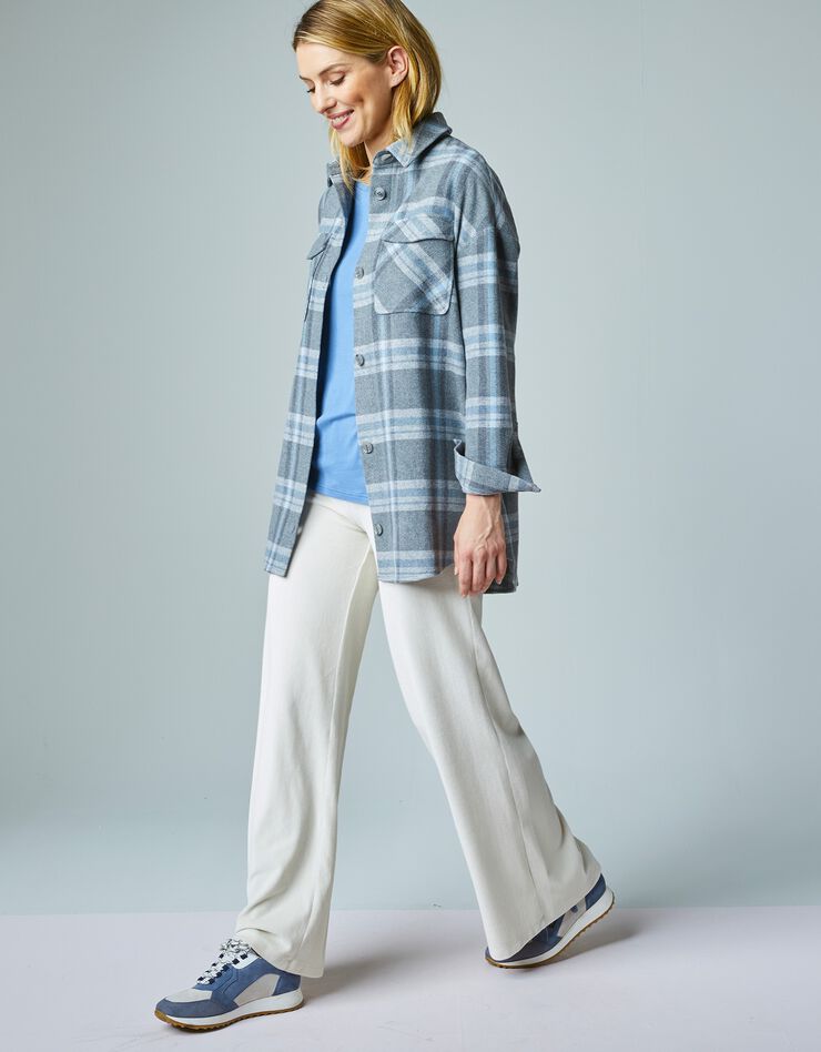 Veste surchemise oversize à carreaux (gris / bleu) Veste surchemise oversize à carreaux (gris / bleu)