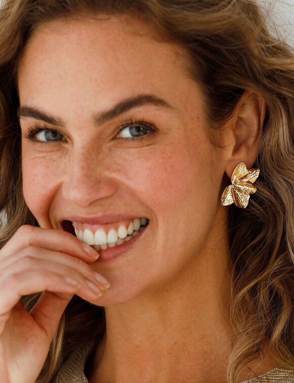 Boucles d'oreilles pétales dorés (doré)