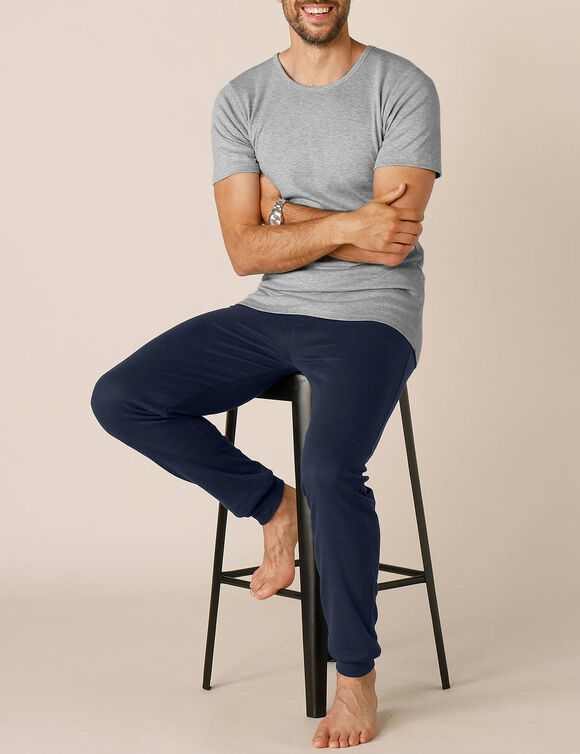 T-shirt sous-vêtement homme col rond manches courtes chaleur douce - lot de 2 (gris chiné)