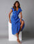 Robe longue dentelle macramé (bleu)