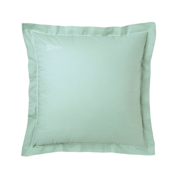 Taie d'oreiller coton, personnalisable  (vert amande)