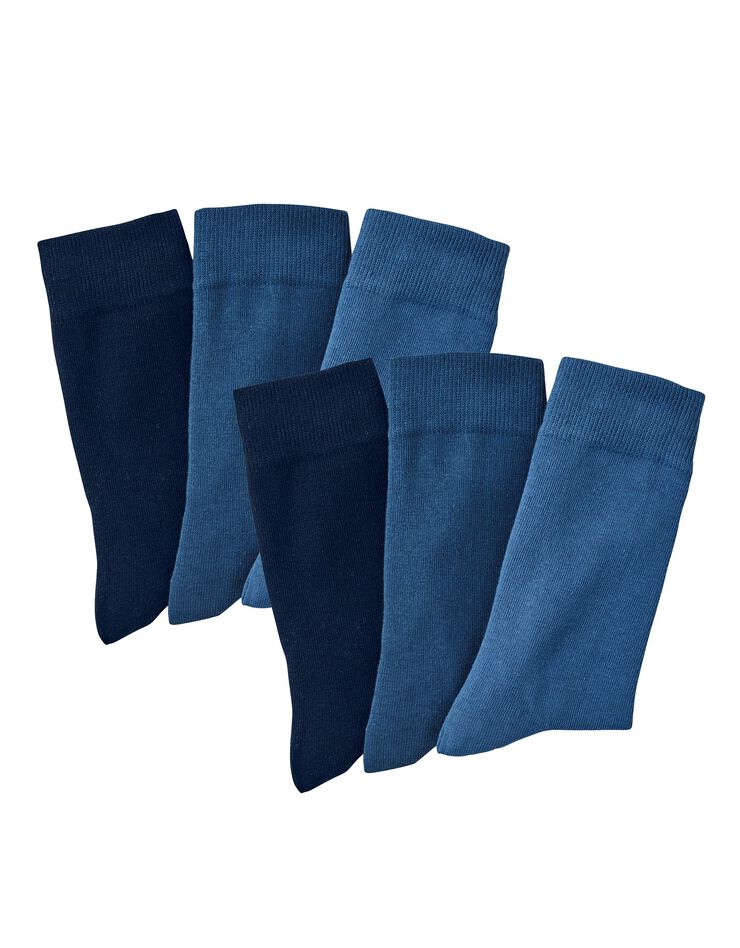 Mi-chaussettes basiques - lot de 6 paires (bleu)