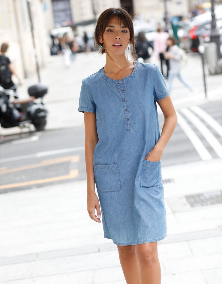 Robe forme housse denim léger (bleached) Robe forme housse denim léger (bleached)