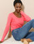 T-shirt uni manches longues jersey coton biologique(**) (corail)