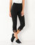 Legging 3/4 dentelle, taille élastiquée (noir)