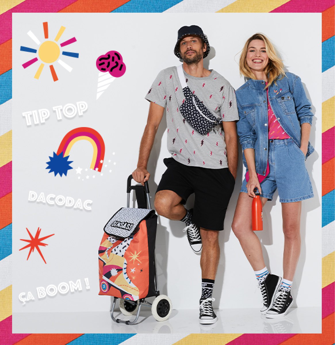 Collection mode et maison Blancheporte x Lulu la Nantaise Collection vêtements femme, homme et linge de maison rétro années 80's pas cher | Blancheporte x Lulu la Nantaise