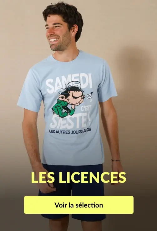 Retrouvez vos licences favorites dans notre collection mode homme