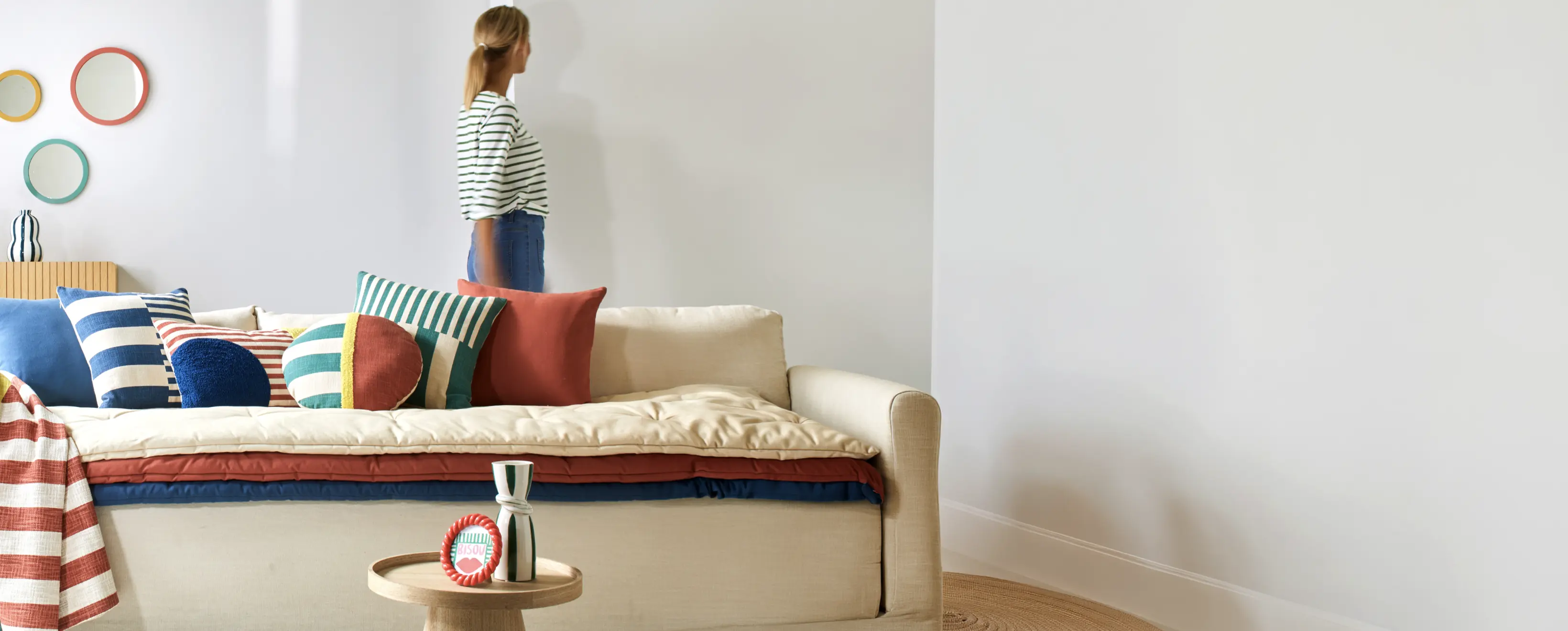 Découvrez notre sélection maison avec des motifs géométriques sur le site Blancheporte.fr