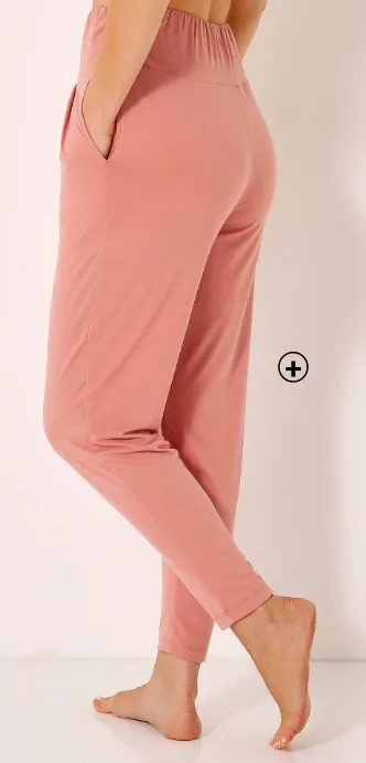 Pantalon de yoga en maille souple, coupe ultra confort, coloris pêche - Blog Blancheporte