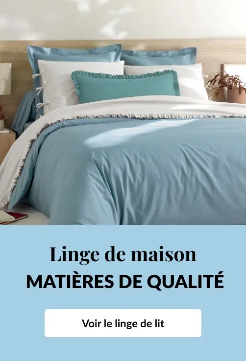 Découvrez notre large sélection de matières pour votre linge de lit chez Blancheporte