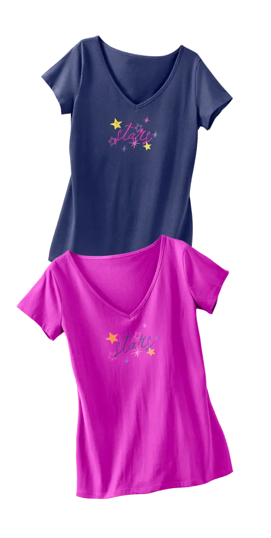 T-shirt de pyjama femme manches courtes imprimé Estrella, parfait pour l'été, meilleure matière pour un pyjama femme | Blancheporte