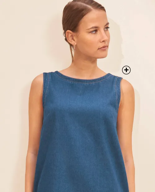 Robe chasuble en jean stone femme - Blog Blancheporte