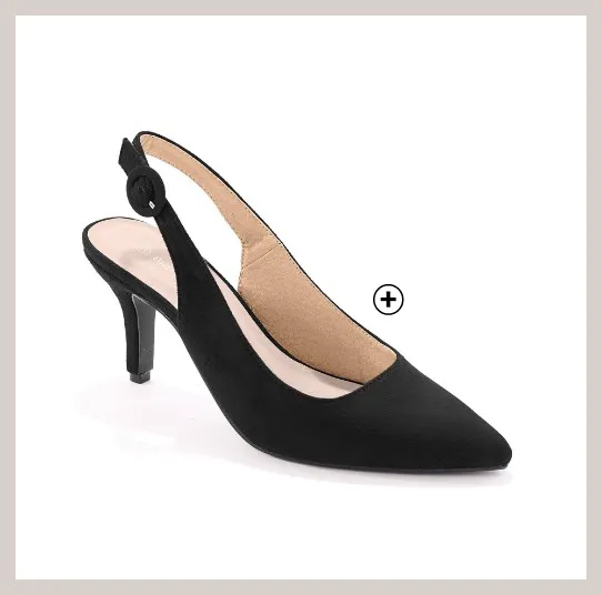 Escarpins femme suédine à bride noir pas cher | Blancheporte