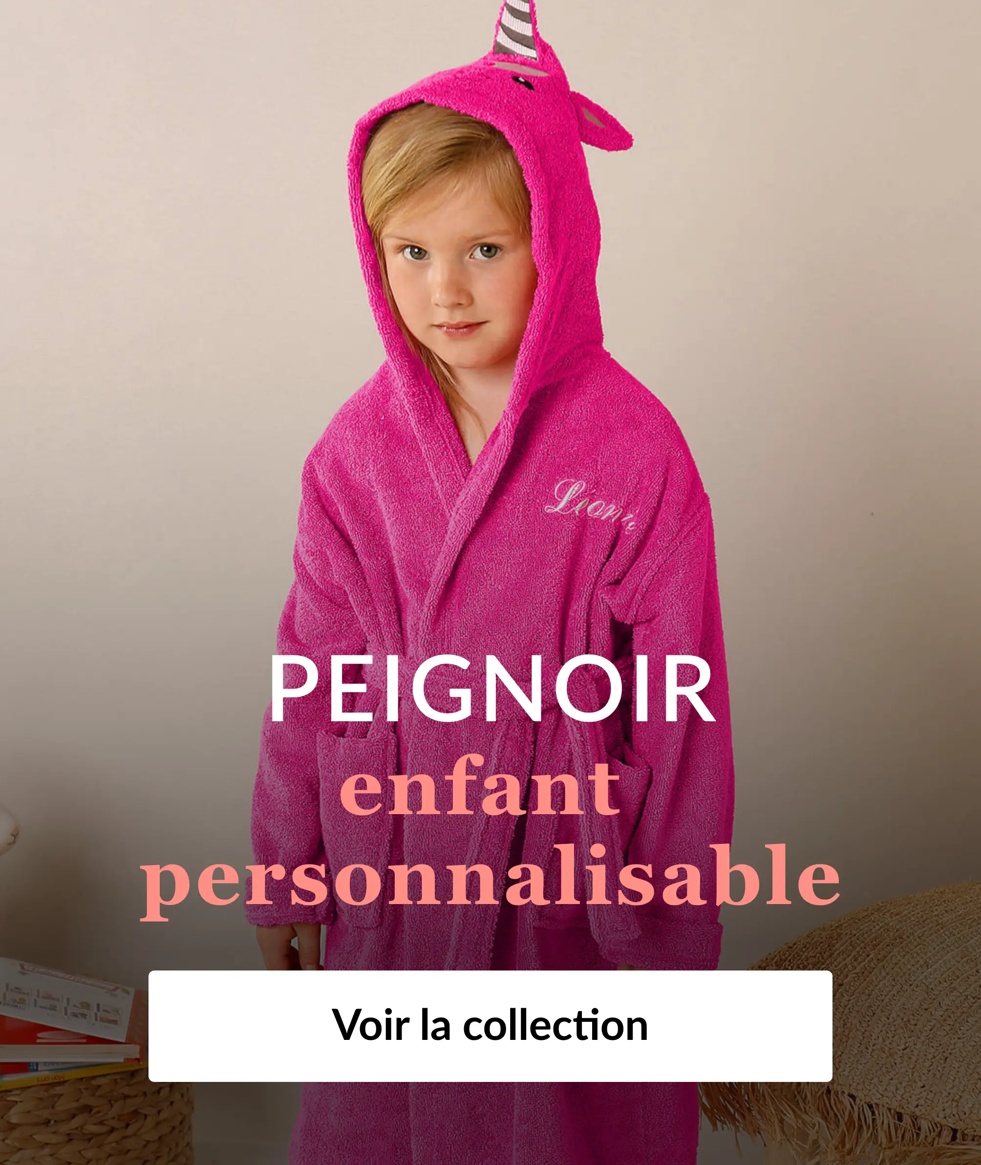 Découvrez notre sélection de peignoirs à personnaliser pour enfant sur Blancheporte.fr