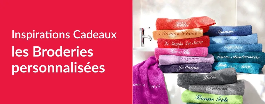 Idées de cadeaux Noël Blancheporte : les peignoirs et linge de bain personnalisés brodés !