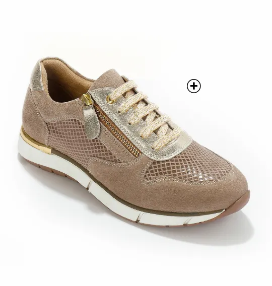 Baskets zippées et à lacets en cuir, silhouette dynamique avec une robe | Blancheporte